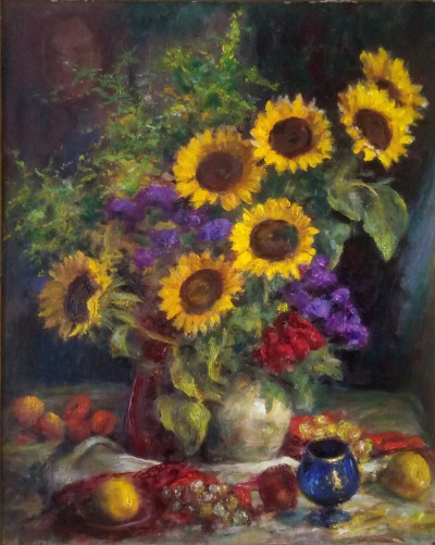 Still life with sunflowers