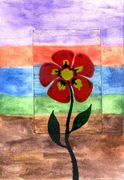 The Flower on a striped background