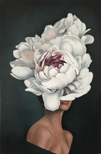 Girl with peonies 