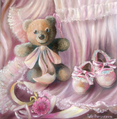 Розовый медвежонок Тедди