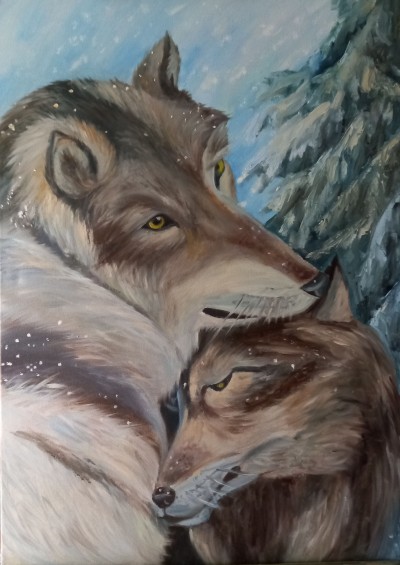 A pair of wolves