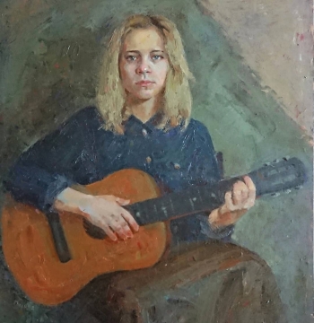 Portrait of a girl with a guitar