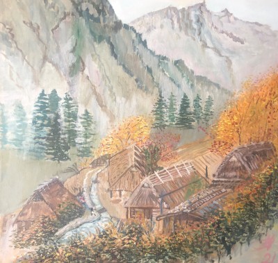Autumn in the mountains. Variation on the theme of Keukei Kojima 