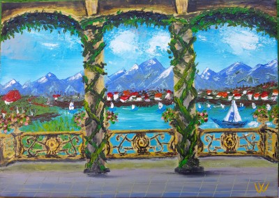 Terrace by Lake Como