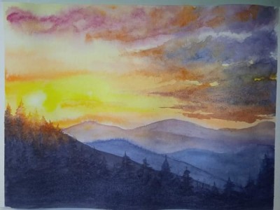 Захід сонця у горах 