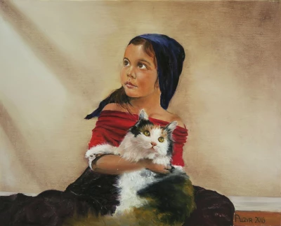  Girl with a cat