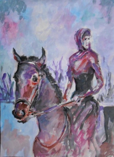 Caucasian horsewoman
