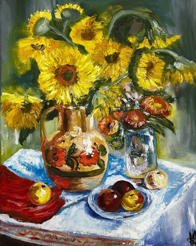 Sunflowers on a picnic