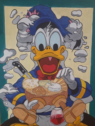 Donald Duck and cheese