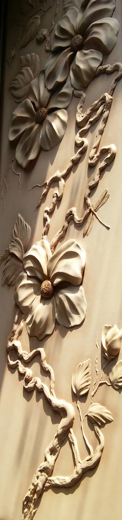 Барельеф, цветочное панно