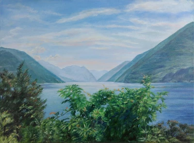 Горы и озеро в Швейцарии