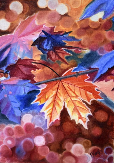 Разноцветные кленовые листья. Осень