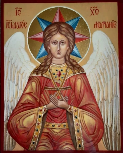 Icon of the Savior Good Silence tempera on levkas GOLD