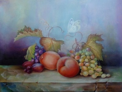 Butterfly and fruit