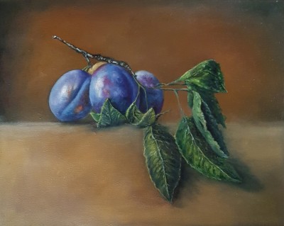 Plums on the table