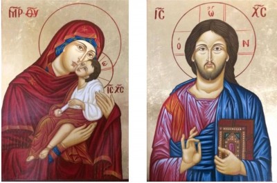 Pair icons 1. Jesus 2 Virgin Mary and Jesus